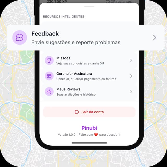 Envie feedback e sugestões